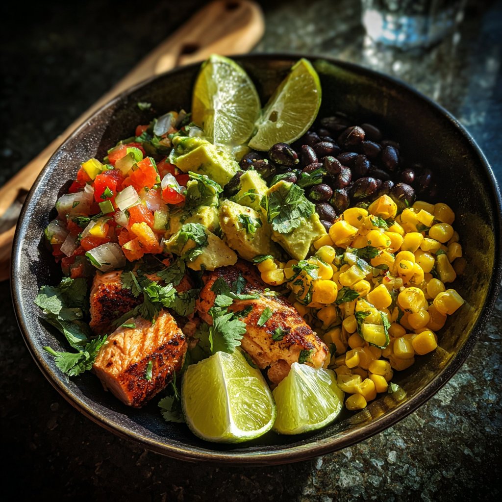 Southwest Salmon Taco Bowl