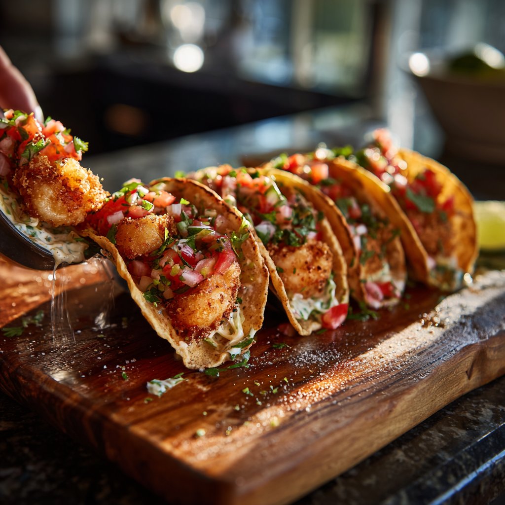 Crispy Shrimp Tacos with Pasta